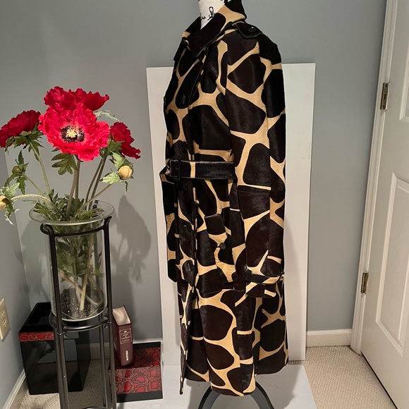 HOLD - Buberry Prorsum Giraffe Calf Hair Trench Coat, RARE, HTF Sz IT48, US6/8 - Picture 9 of 16